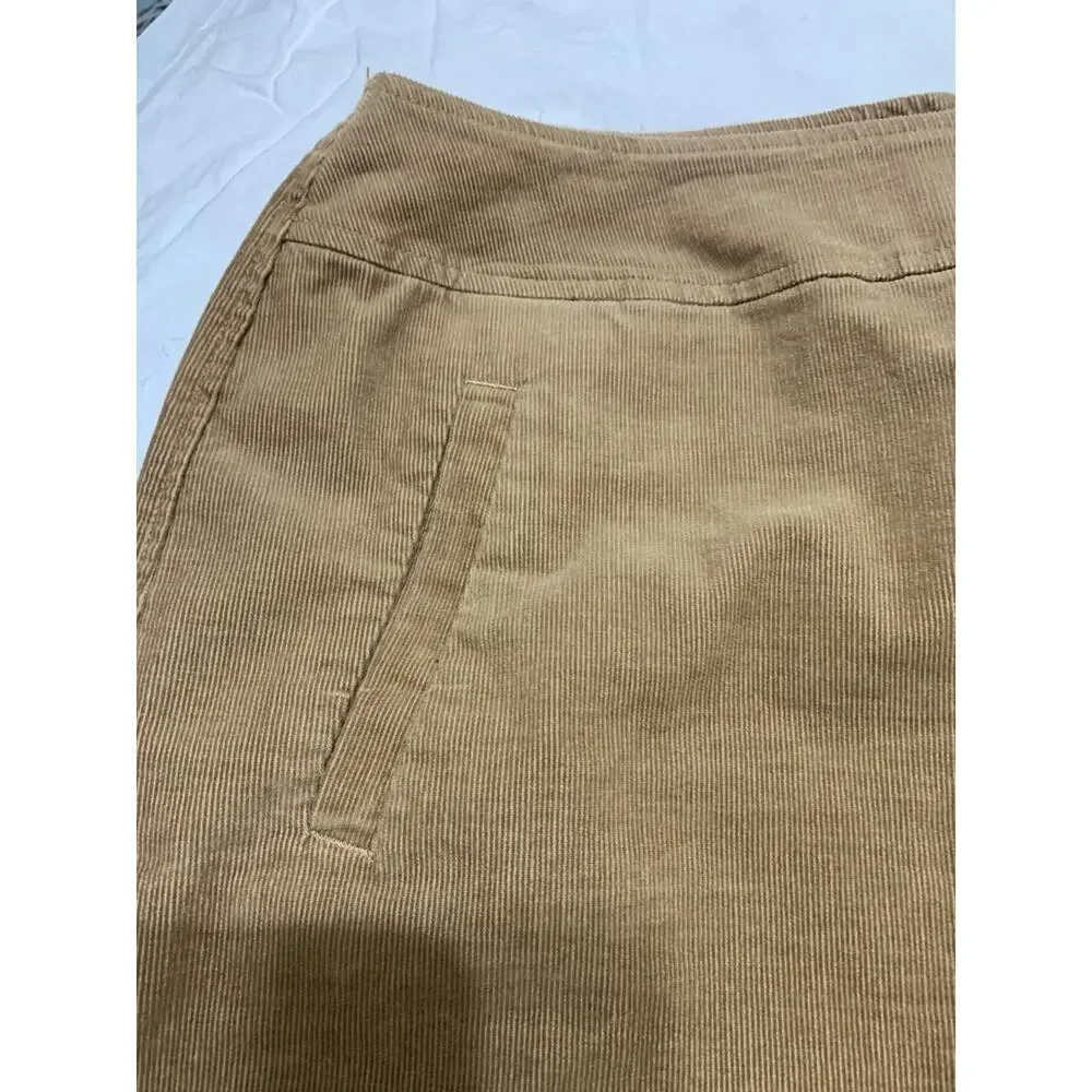 Talbots Woman Brown Corduroy Pencil Skirt Size 12 Elastic in Waist Work Career - Picture 5 of 9